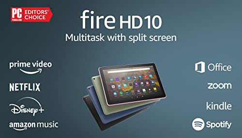 Amazon Fire HD 10 tablet, 10.1", 1080p Full HD, 32 GB, (2021 release), Black