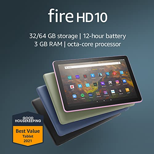 Amazon Fire HD 10 tablet, 10.1", 1080p Full HD, 32 GB, (2021 release), Black