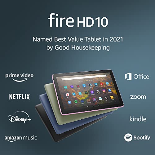 Amazon Fire HD 10 tablet, 10.1", 1080p Full HD, 32 GB, (2021 release), Black