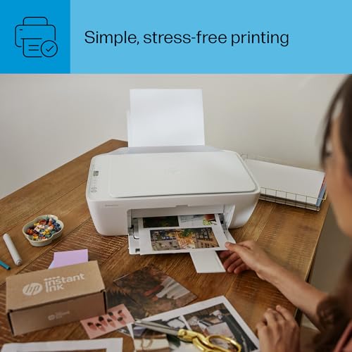 HP DeskJet 2827e Wireless All-in-One Color Inkjet Printer, Scanner, Copier, Best Home Printer, 3 Months of Instant Ink Trial Included (6W7F5A)