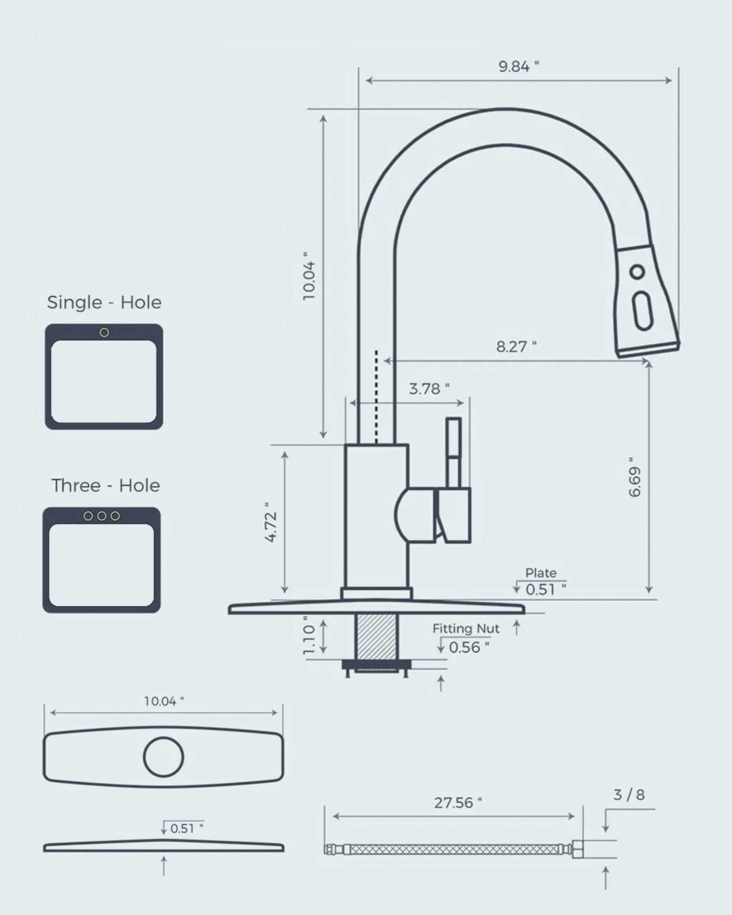 FORIOUS Kitchen Faucets with Pull Down Sprayer, Brushed Nickel, High Arc Single Handle Classic Stainless Steel Sink Faucet 1 or 3 Hole, Suitable for Farmhouse Camper Laundry Rv Bar