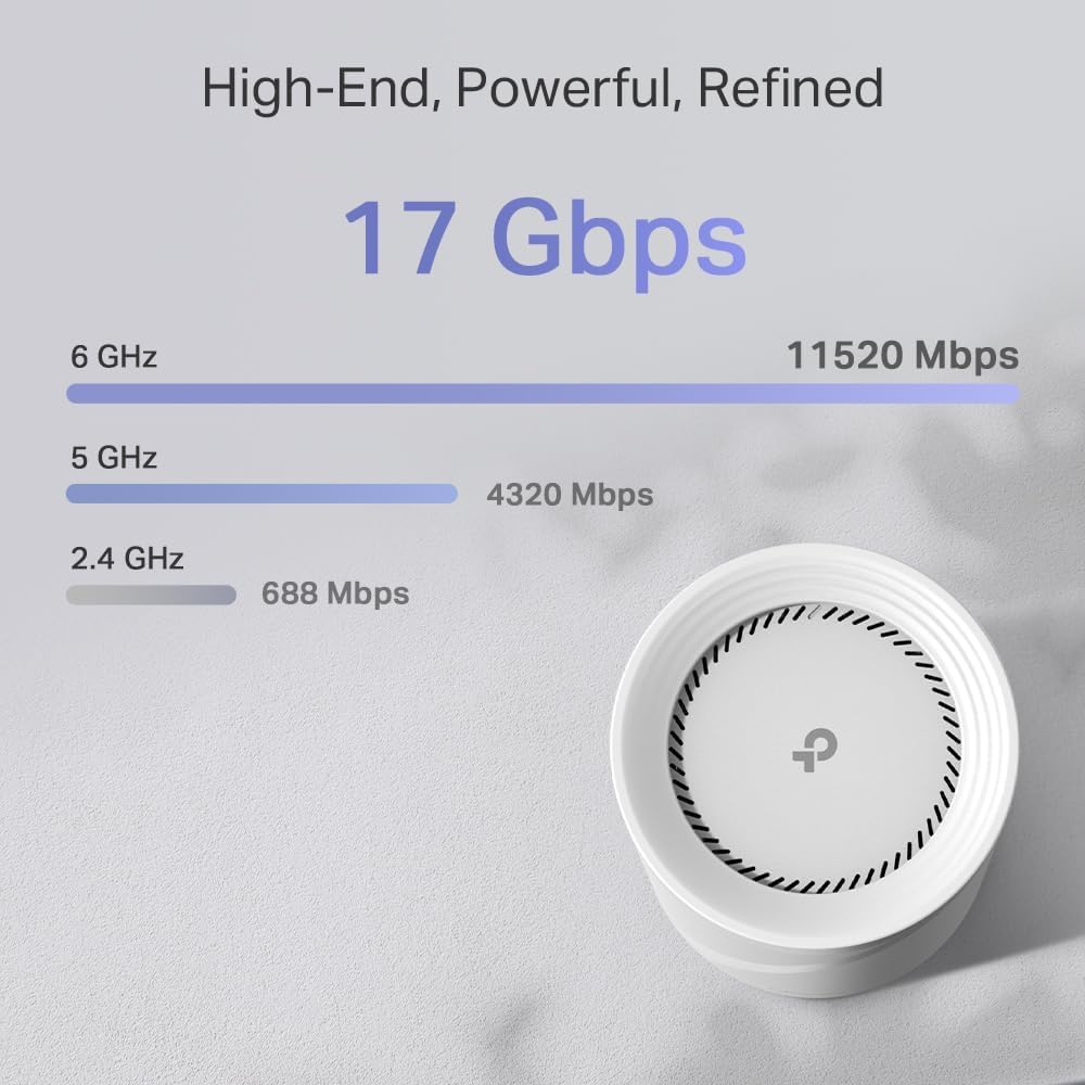 TP-Link ššššØ BE75 BE17000 Tri-Band WiFi 7 Mesh System - 8-Stream, 17 Gbps, 200+ Device Connect, 10 Gbps Wired, AI Roaming, Google/Alexa, HomeShield 2-Pack