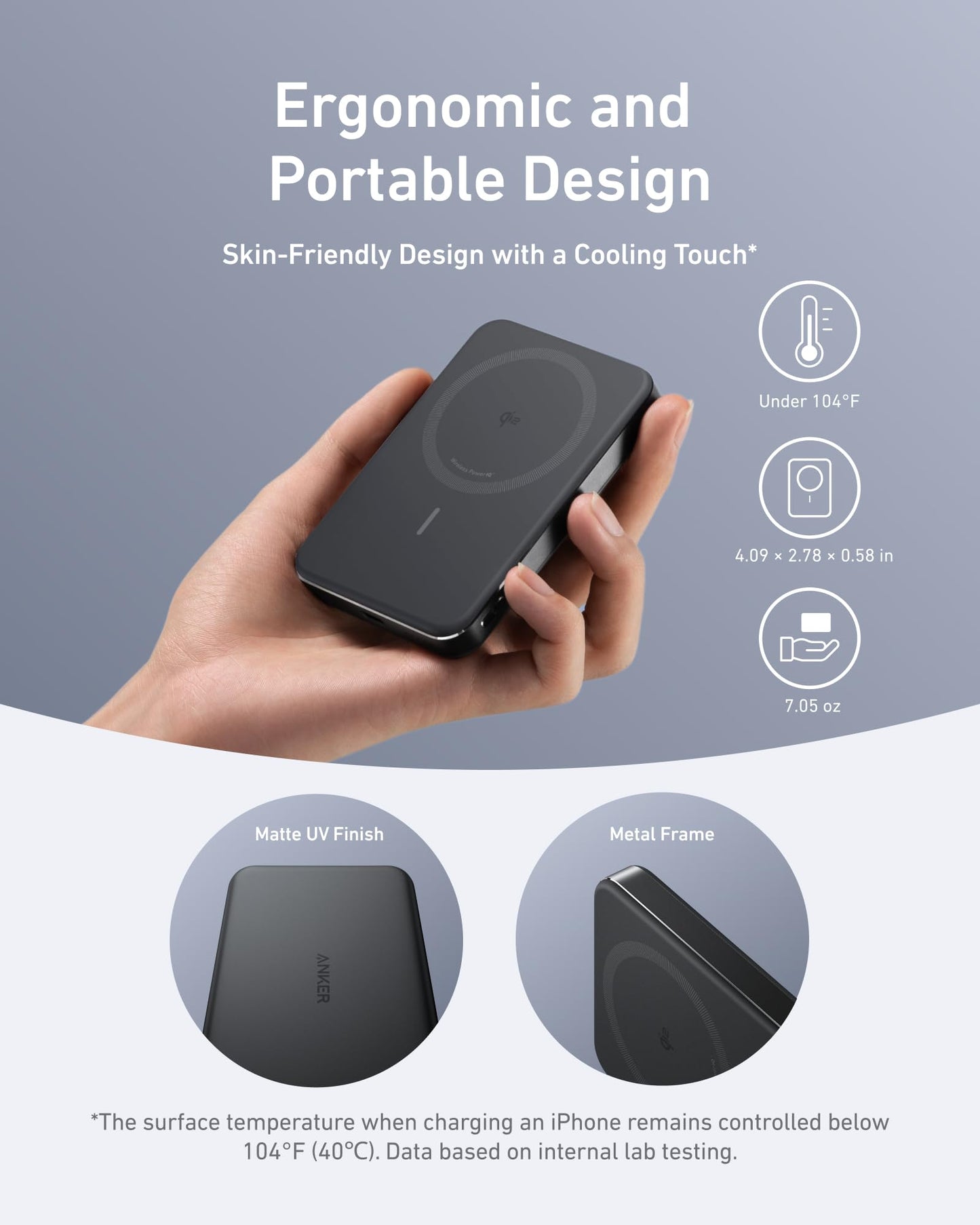 Anker MagGo Power Bank, Ultra-Slim 10,000mAh Magnetic Battery Pack, Qi2 Certified 15W Ultra-Fast MagSafe Compatible Portable Charger, Ergonomic Design, for iPhone16/15/14/13/12 Series Only