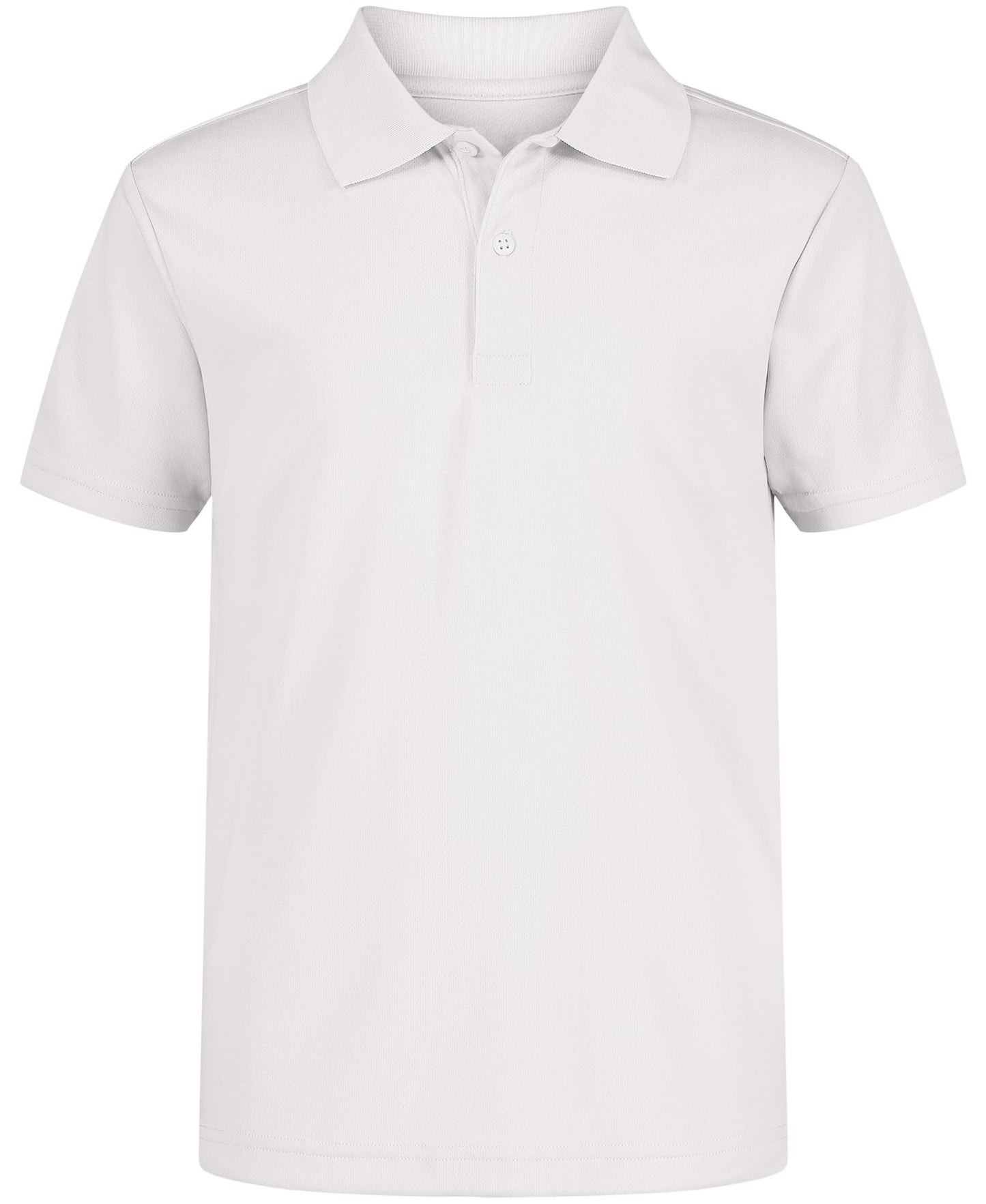 Nautica Boys' School Uniform Short Sleeve Polo Shirt, Button Closure, Moisture Wicking Performance Material, White, 14-16