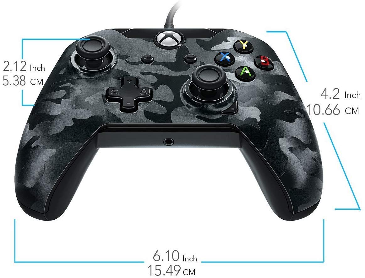 PDP Gaming Wired Controller: Phantom Black - Xbox One