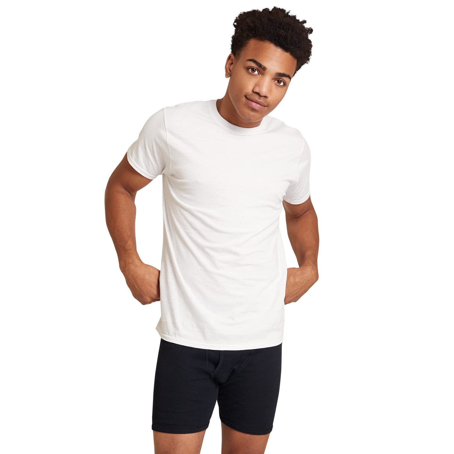 Gildan Men's Crew T-Shirts, Multipack, Style G1100, Navy/Charcoal/Cardinal Red (5-Pack), Large
