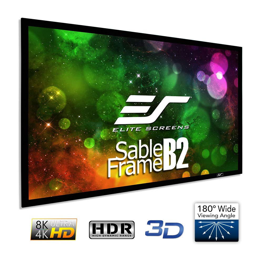Elite Screens Sable Frame B2 Series 150-Inch Fixed Frame Projector Screen, 16:9 Ultra HD 4K/8K & Active 3D Ready, ISF Certified CineWhite UHD-B Material, Home Theater UST Projection Screens, SB150WH2