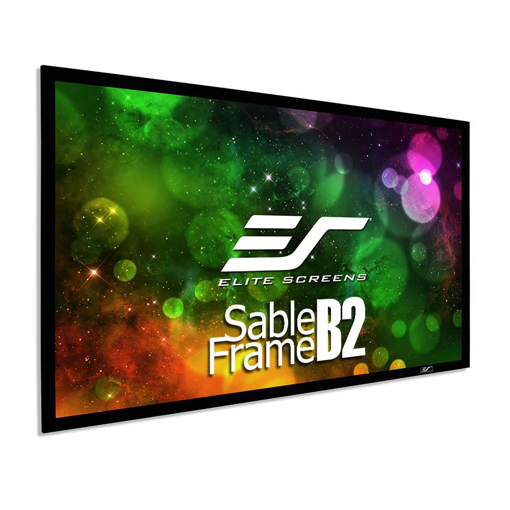 Elite Screens Sable Frame B2 Series 150-Inch Fixed Frame Projector Screen, 16:9 Ultra HD 4K/8K & Active 3D Ready, ISF Certified CineWhite UHD-B Material, Home Theater UST Projection Screens, SB150WH2