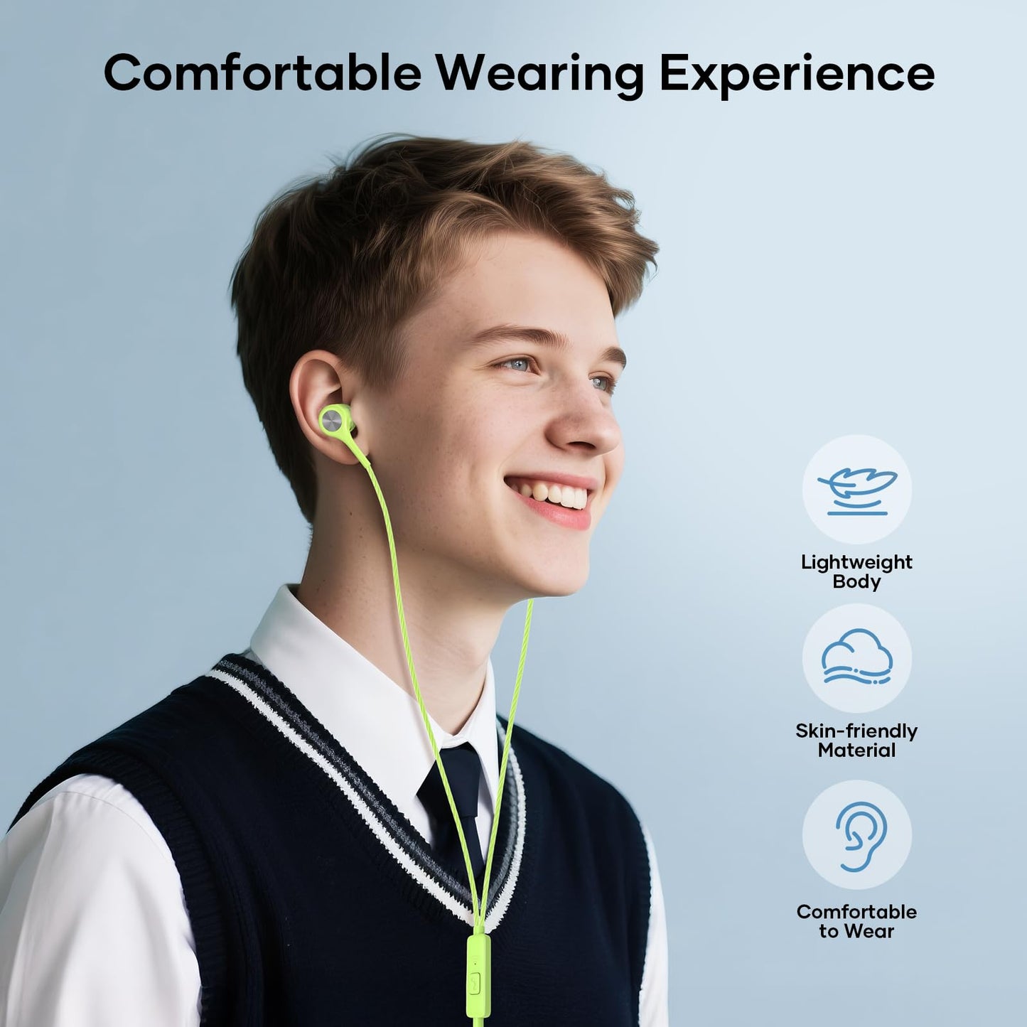Wired Earbuds with Microphone 5 Pack, in-Ear Headphones with Heavy Bass, High Sound Quality Earphones Compatible with iPad, Laptop, MP3, Android Smartphones, Fits All 3.5mm Jack Device