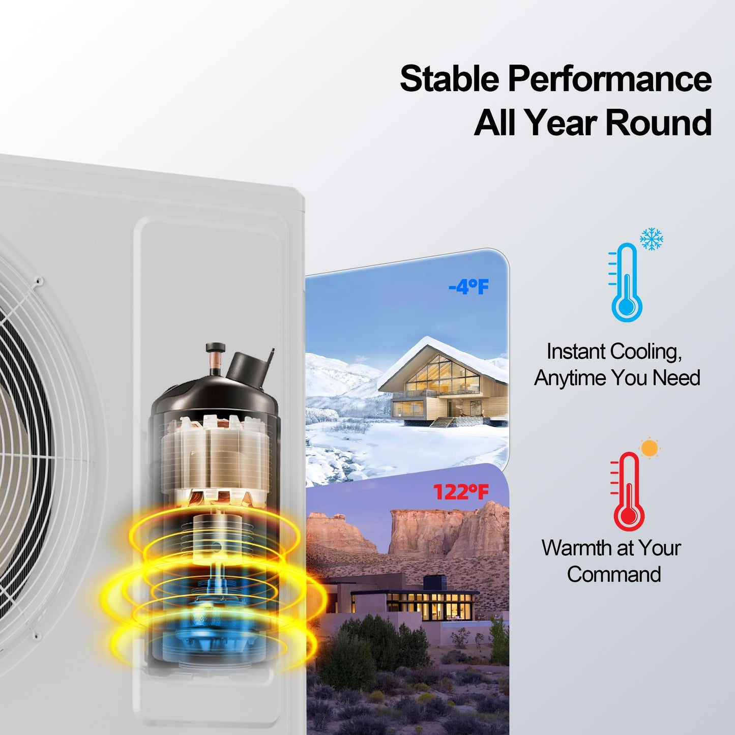 Mountman 12000 BTU Mini Split AC/Heating System,19 SEER2 110/120V Energy Efficient Ductless Inverter System,Cools Up to 750 Sq.Ft with Pre-Charged Condenser,Heat Pump & Installation Kits