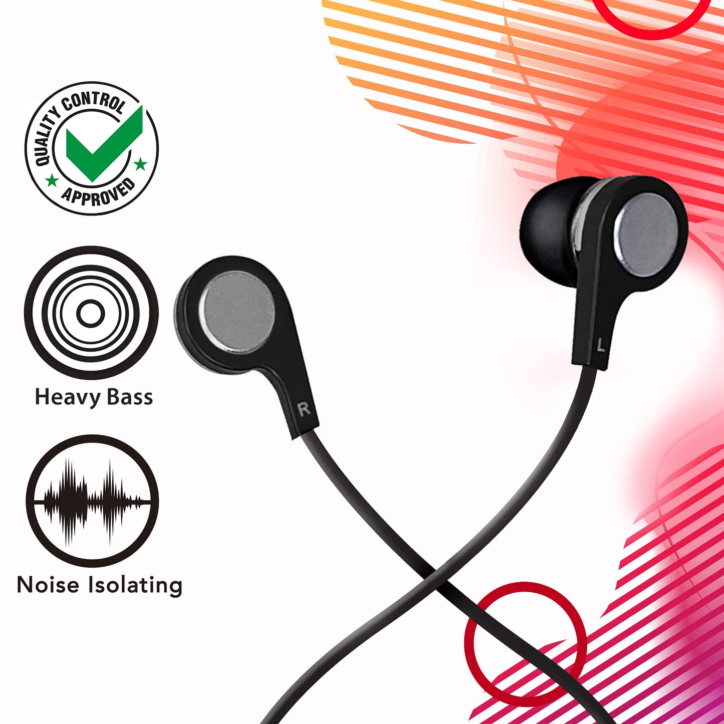 Maxell 199621 Soft Silicone Rubber Ear Tip Comfortable Extended Listening Copper Coil for Heavy Bass In-Ear Bud With Microphone, Black
