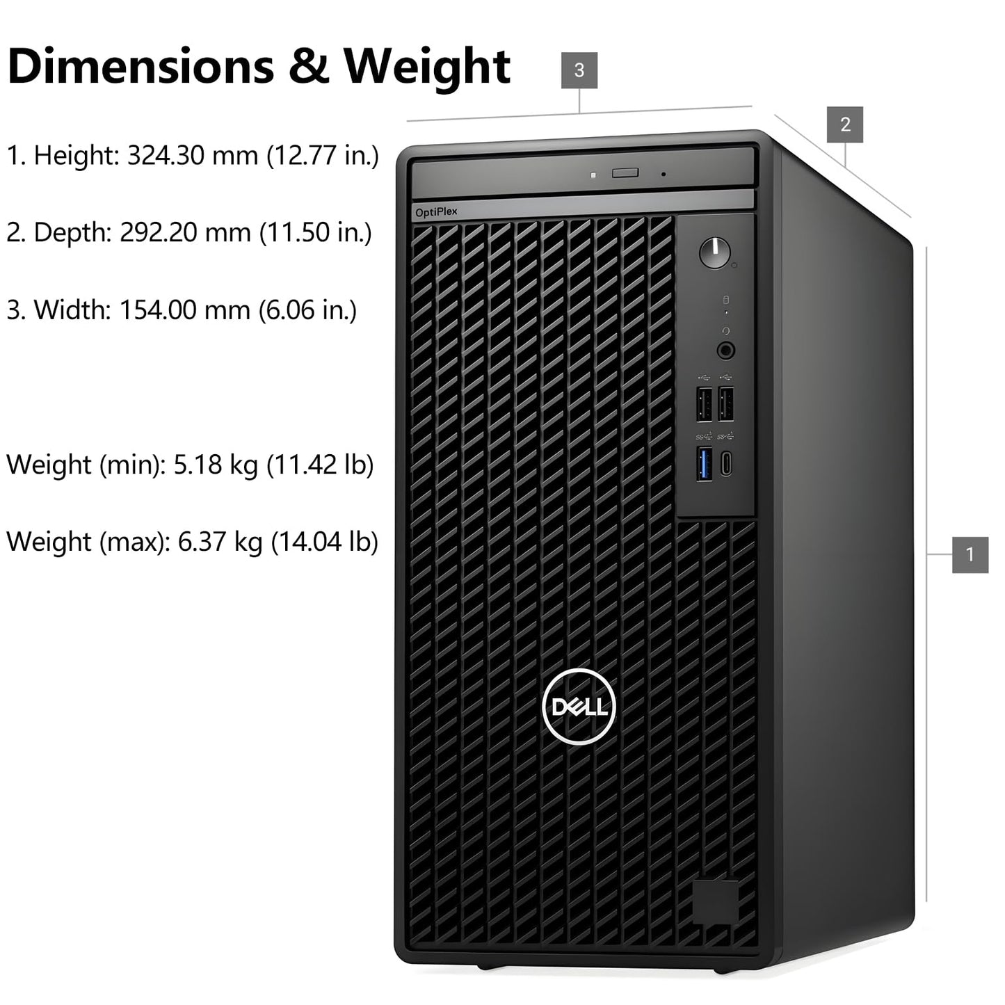 Dell OptiPlex 7020 Desktop Computer, 7000 Tower Dekstop PC, Intel Hexa-Core i5-12500 (Beat i7-11700), 32GB DDR5 RAM, 1TB PCIe SSD, DVDRW, USB WiFi Adapter, RJ-45, HDMI, DisplayPort, Windows 11 Pro