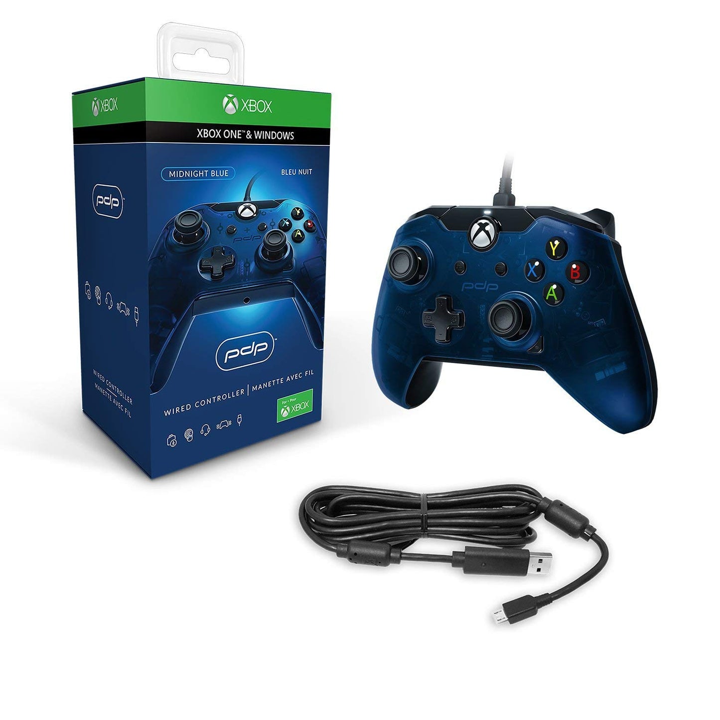 PDP Gaming Wired Controller: Midnight Blue - Xbox One