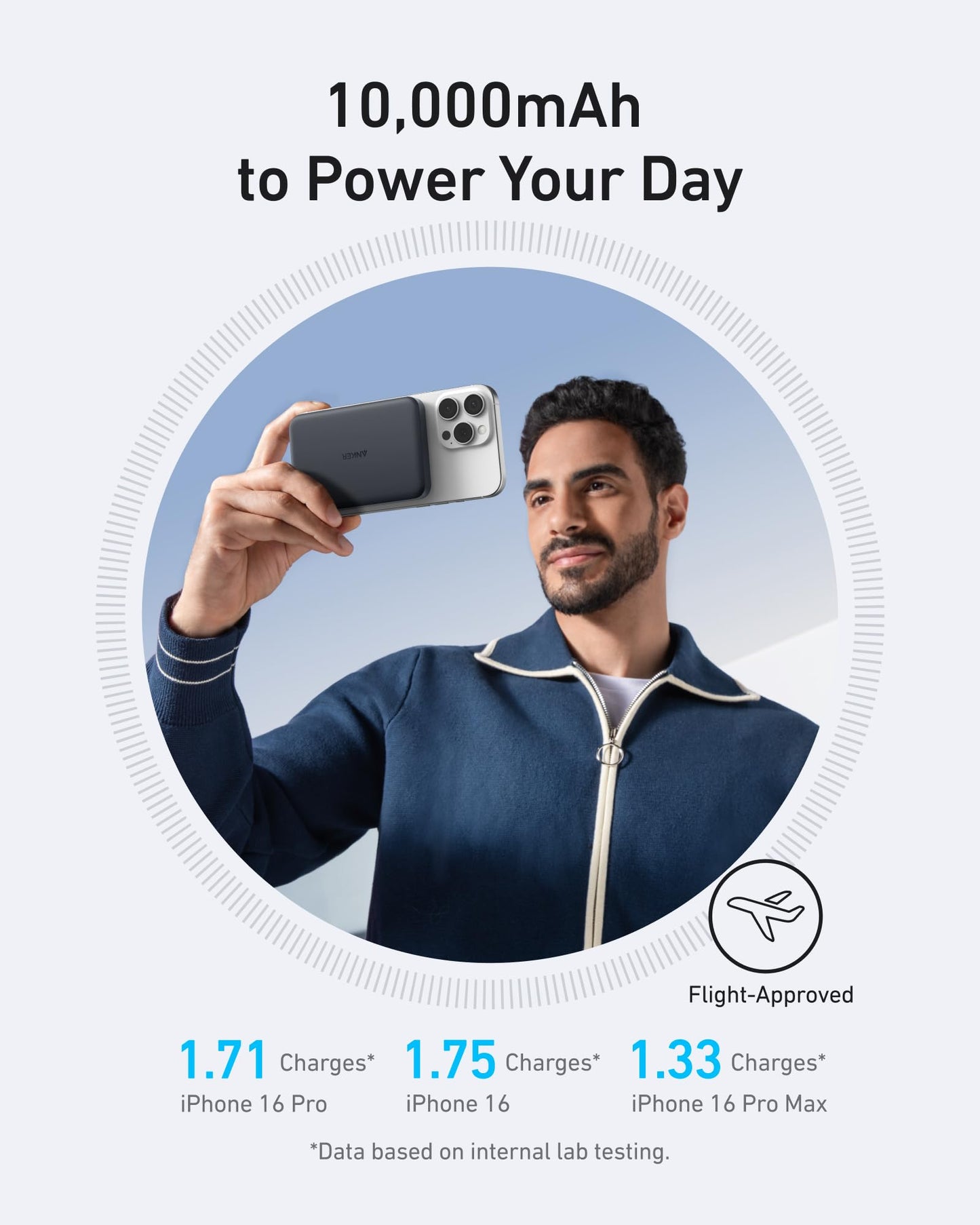 Anker MagGo Power Bank, Ultra-Slim 10,000mAh Magnetic Battery Pack, Qi2 Certified 15W Ultra-Fast MagSafe Compatible Portable Charger, Ergonomic Design, for iPhone16/15/14/13/12 Series Only