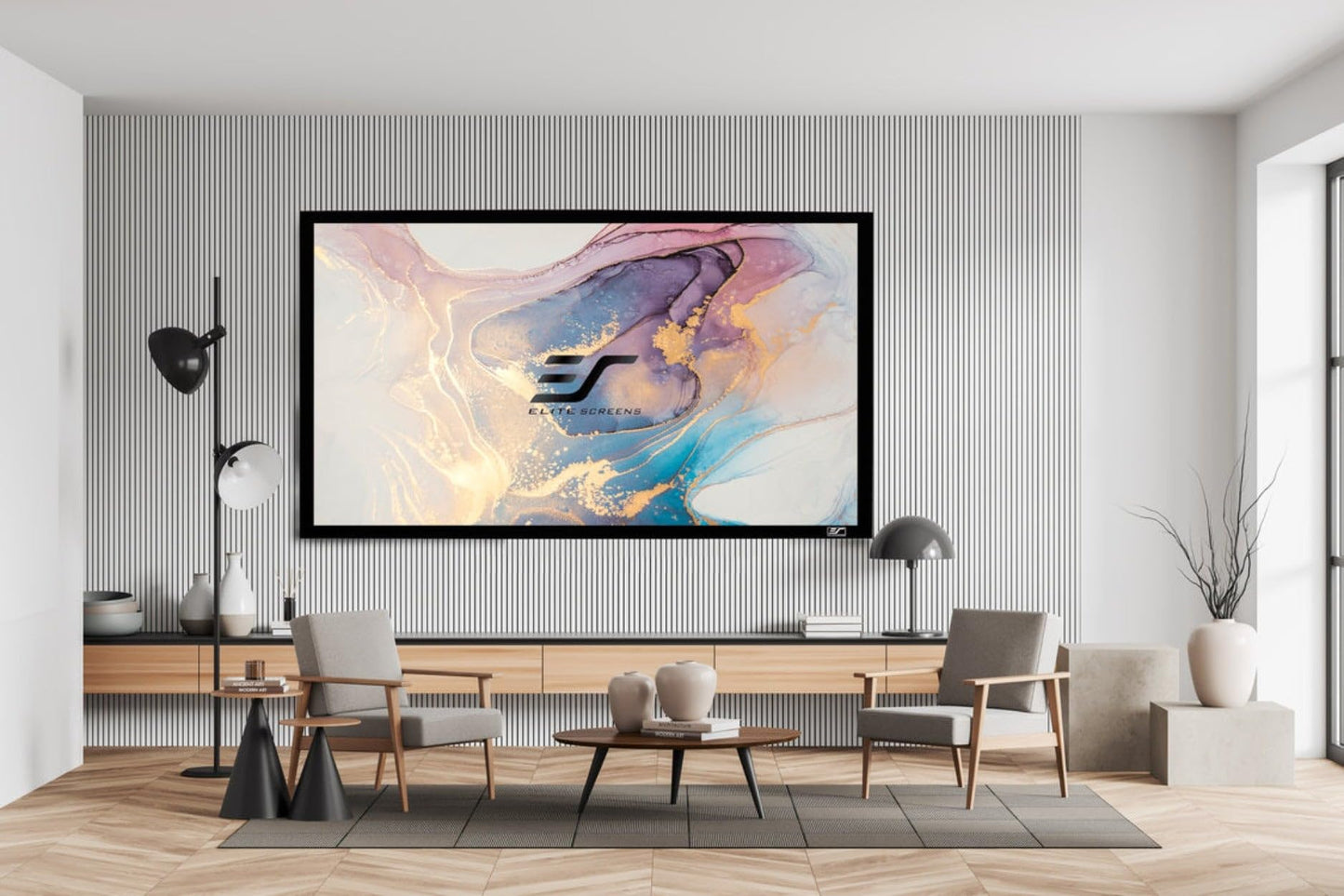 Elite Screens Sable Frame B2 Series 150-Inch Fixed Frame Projector Screen, 16:9 Ultra HD 4K/8K & Active 3D Ready, ISF Certified CineWhite UHD-B Material, Home Theater UST Projection Screens, SB150WH2