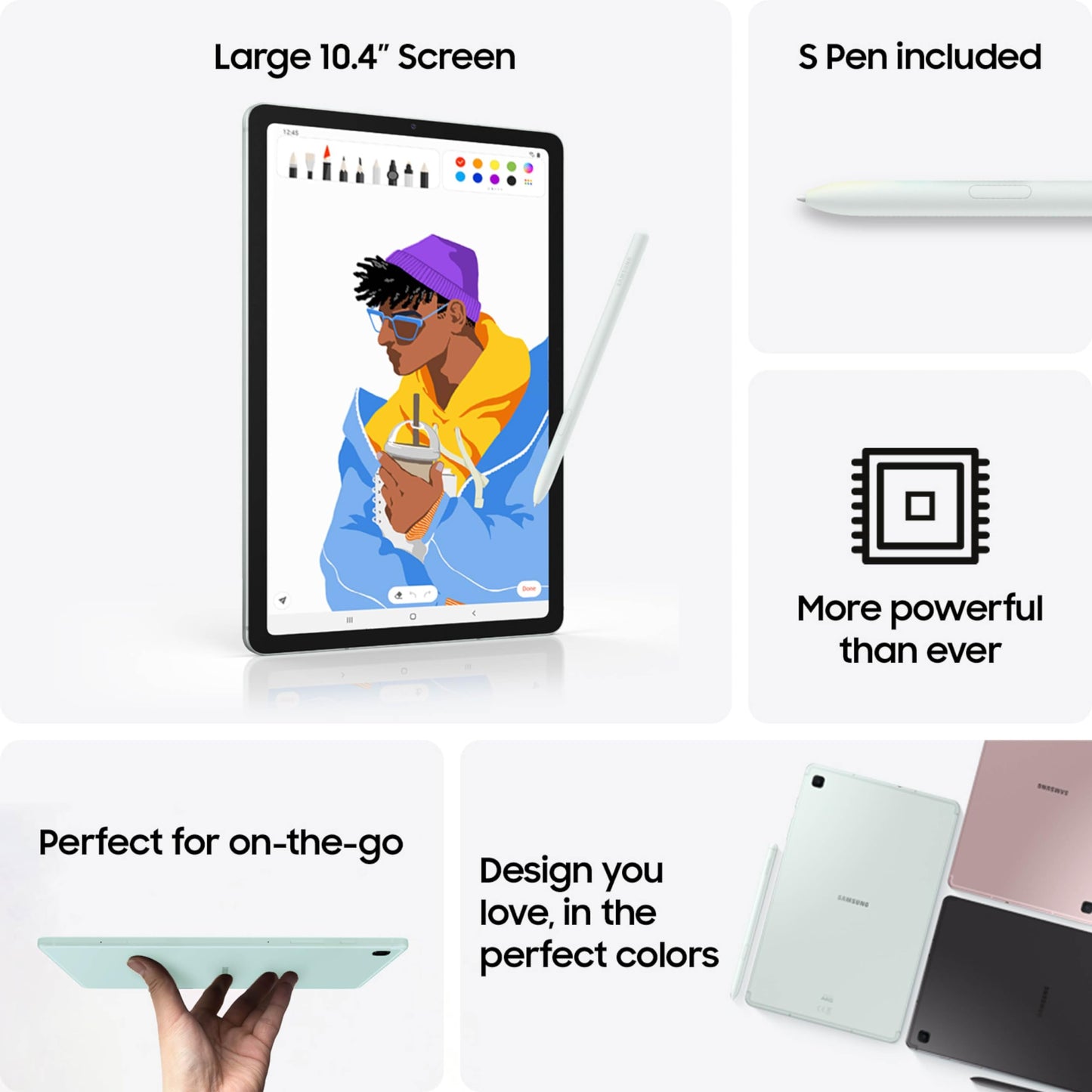 Samsung Galaxy Tab S6 Lite (2024) 10.4" 64GB WiFi Android Student Tablet, S Pen for Note-Taking, Gaming Ready, Long Battery Life, Expandable Storage, US Version, Oxford Gray, Amazon Exclusive