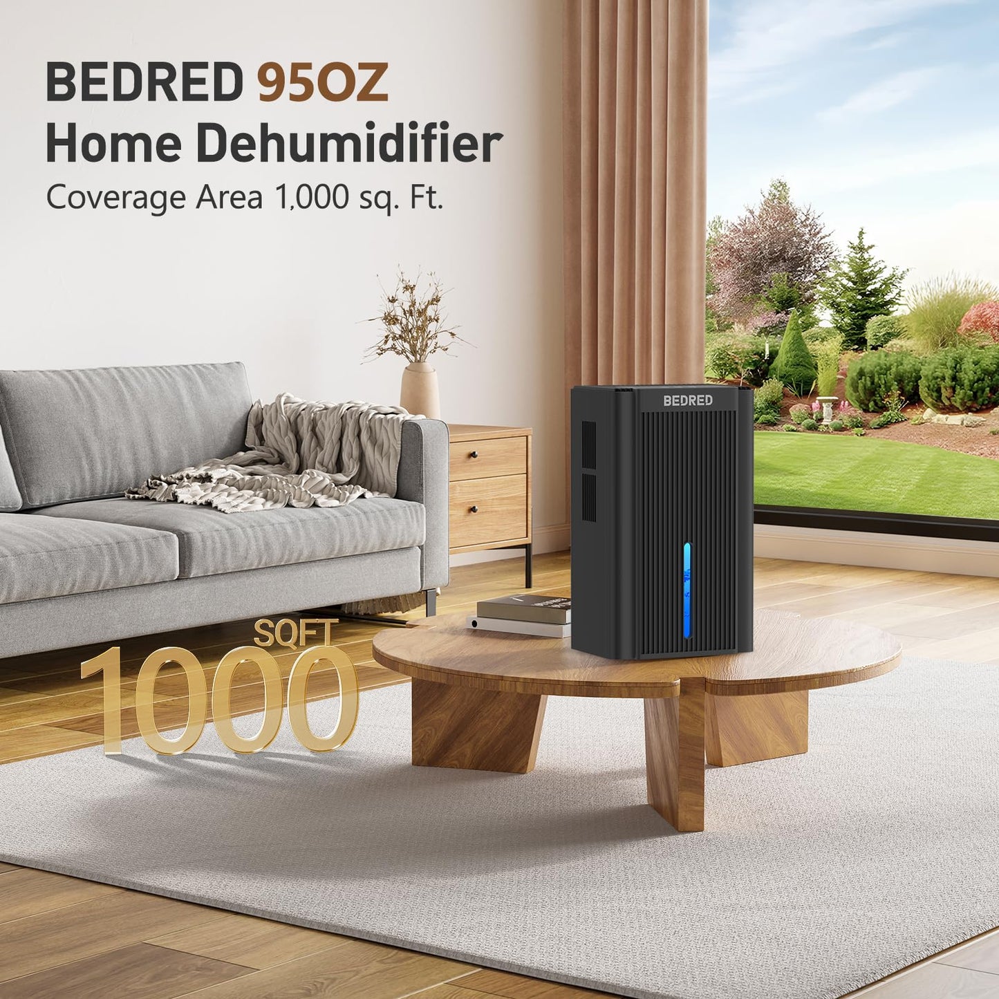 Dehumidifier,95OZ Dehumidifier for Home 1000 Sq.Ft - Quiet with Auto Shut Off & Relaxing 7 Color Ambient Light,Ideal for Livingroom, Bedroom, Basement(Black)