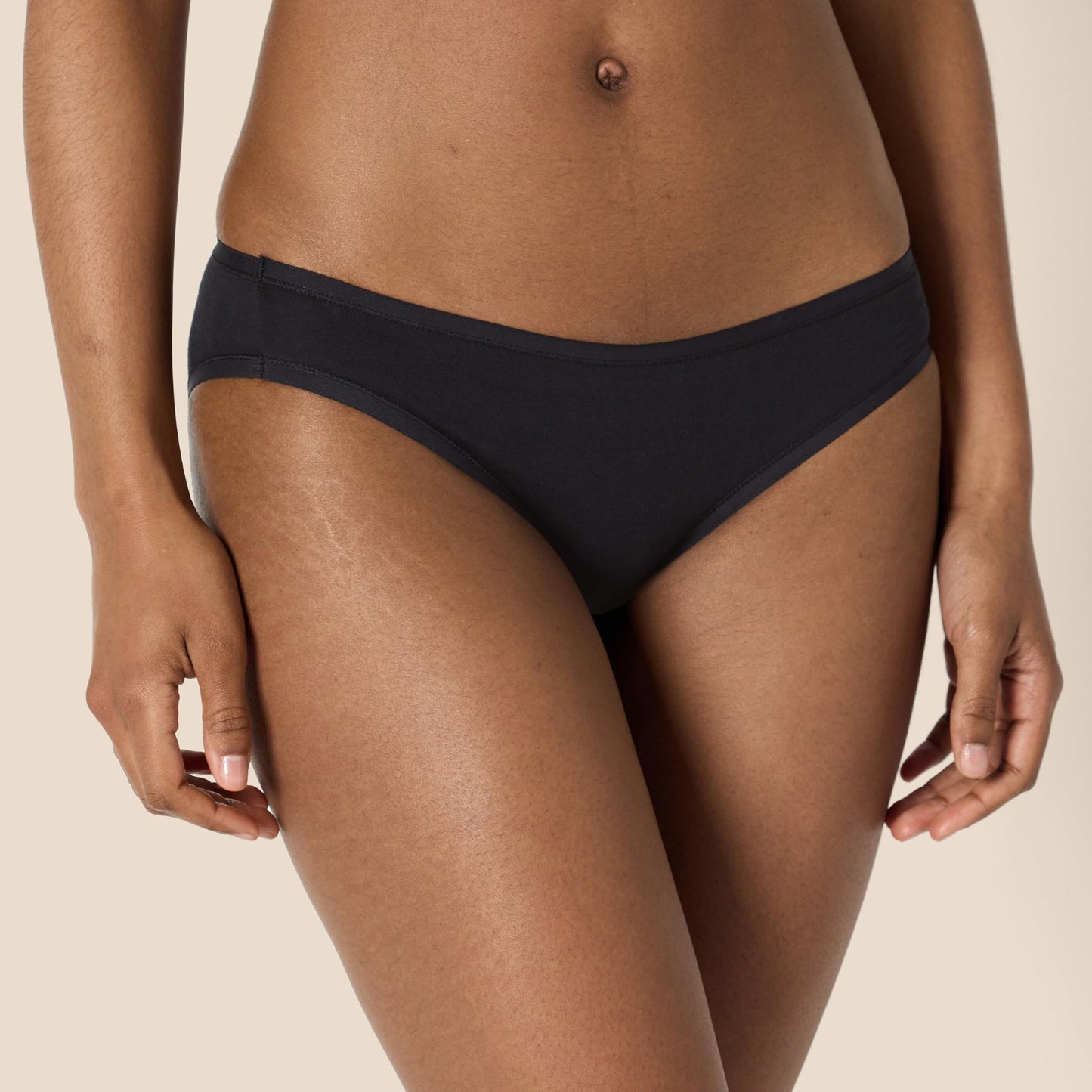 Amazon Essentials Women's Cotton Bikini Brief Underwear (Available in Plus Size), Pack of 6, Black, Medium