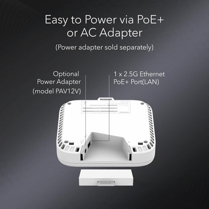 NETGEAR Cloud Managed Wireless Multi-Gig Access Point (WBE710) - WiFi 7 Tri-Band BE9400 Speed | Mesh | MU-MIMO | 802.11be | Optional Insight Remote Management | PoE+ | Power Adapter not Included