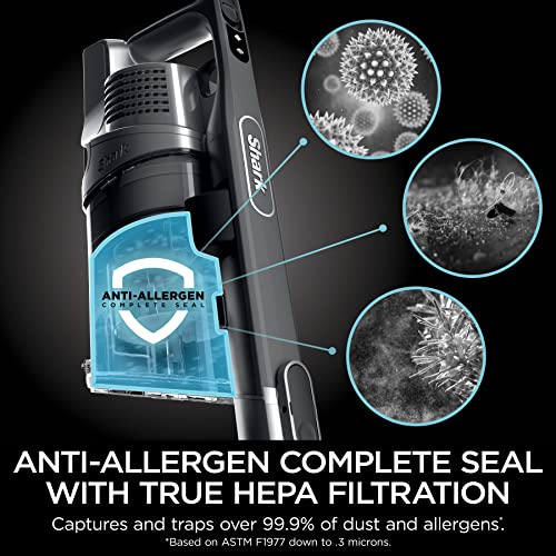 Shark Cordless Vacuum Cleaner with HEPA Filter, Lightweight, Portable, Rechargeable, Powerful Pet Hair Pickup, Removable Handheld, Crevice Tool, Dusting Brush, 50-min Runtime, Blue, IZ363HT