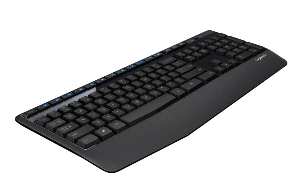 Logitech K345 Wireless Keyboard - Full-Sized Keyboard with Palm Rest, 2.4 GHz Wireless USB Receiver - for PC, Laptop
