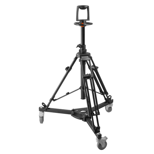 Ikan Air Assist Pedestal Kit w/Dolly, 0-8 Positions, w/7103H Fluid Head, 100mm Bowl, 33 lb. Capacity, 6 Foot Maximum Height (EI-7903-A) - Black