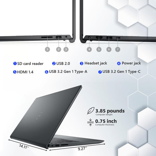Dell Touchscreen Laptop Computer, Inspiron 15 for College Home Study and Business, Intel i5-1334U (Beat i7-1250U), 15.6" FHD, WiFi 6, Windows 11 Pro S, Type C to RJ45 Cable (32GB RAM, 1TB PCIe SSD)