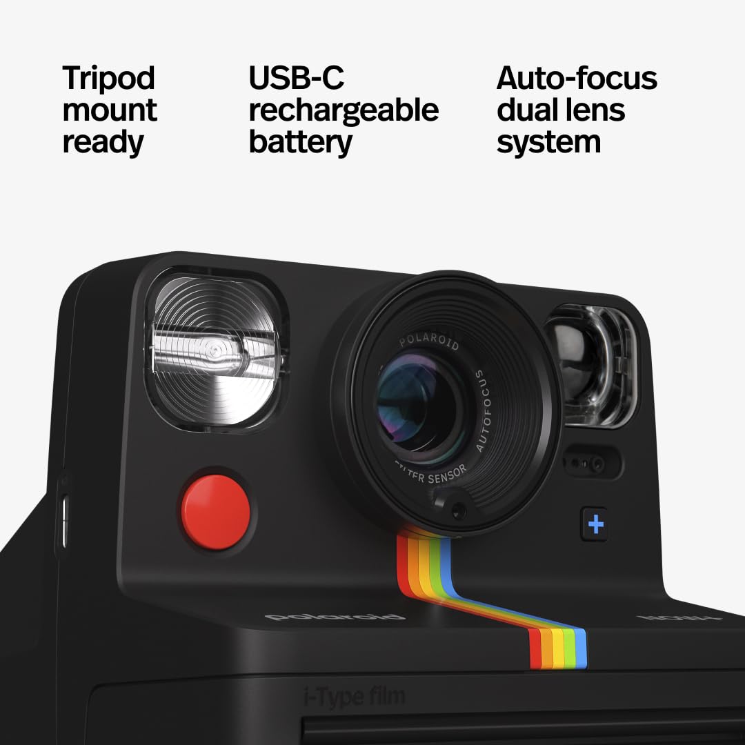 Polaroid Now+ 2nd Generation I-Type Instant Film Bluetooth Connected App Controlled Camera - White (9077)