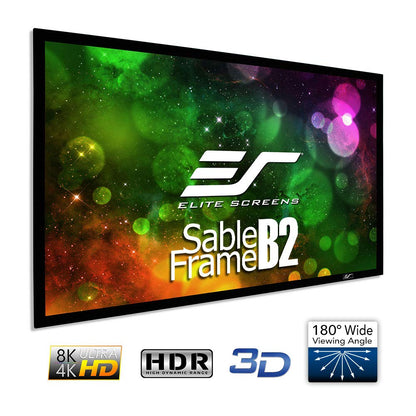 Elite Screens Sable Frame B2 Series 150-Inch Fixed Frame Projector Screen, 16:9 Ultra HD 4K/8K & Active 3D Ready, ISF Certified CineWhite UHD-B Material, Home Theater UST Projection Screens, SB150WH2