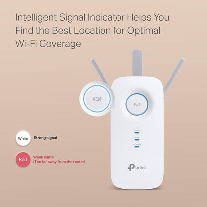 TP-Link AC1900 WiFi Range Extender RE550 | Dual-Band Wireless Repeater Amplifier w/Gigabit Ethernet Port | Up to 2200 Sq. Ft., 32 Devices | Internet Signal Booster | APP Setup | EasyMesh Compatible