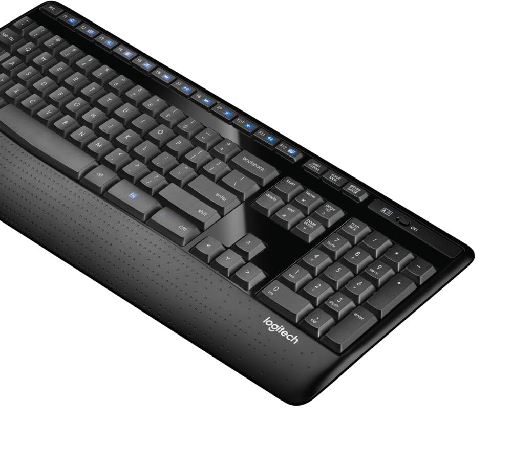 Logitech K345 Wireless Keyboard - Full-Sized Keyboard with Palm Rest, 2.4 GHz Wireless USB Receiver - for PC, Laptop