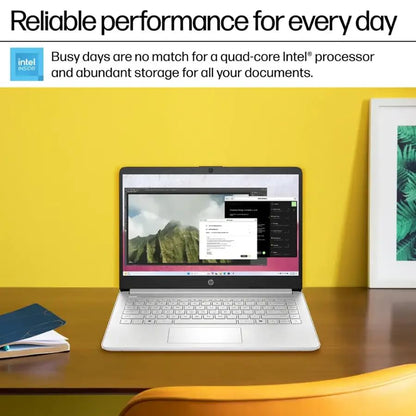 HP 2025 14 inch HD Laptop, Office Pro Lifetime License, Intel Processor N150, 16 GB RAM, 384 GB Storage(128GB UFS+256GB MSD), Copilot AI, Wi-Fi 6, Lightweight, Windows 11 Pro, w/Accessories