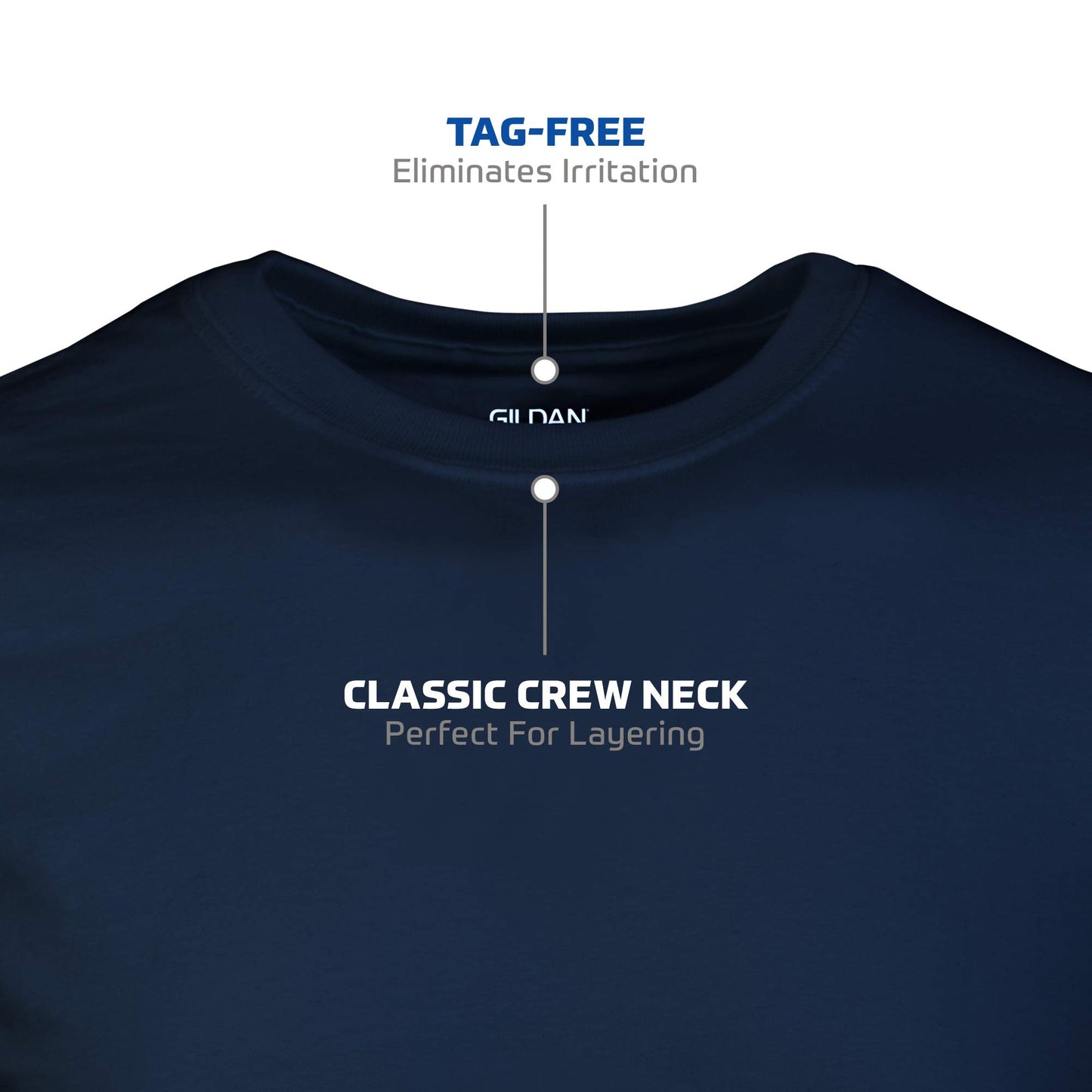 Gildan Men's Crew T-Shirts, Multipack, Style G1100, Navy/Charcoal/Cardinal Red (5-Pack), Large