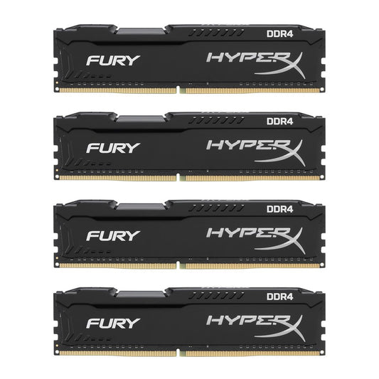 Kingston Technology HyperX Fury Black 64GB 2666MHz DDR4 CL16 DIMM Kit of 4 (HX426C16FBK4/64)