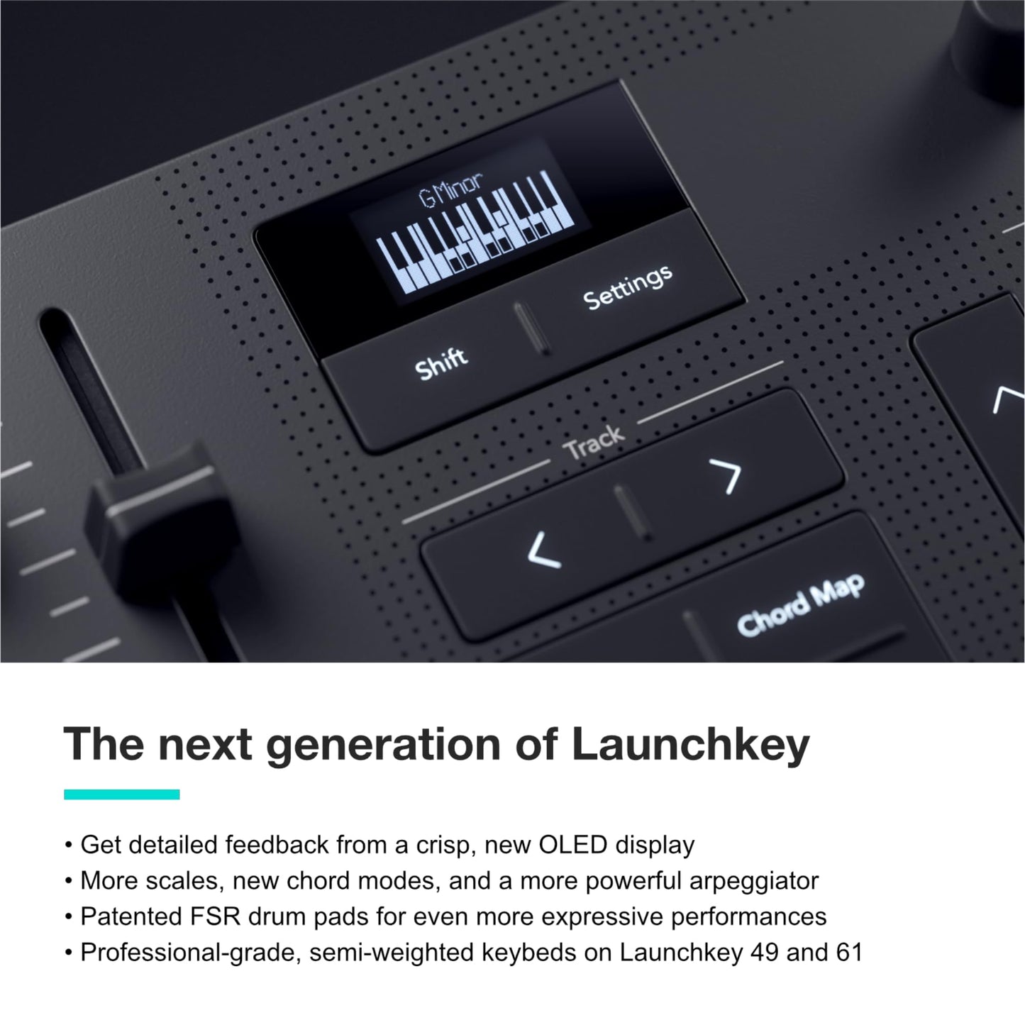 Novation Launchkey 49 MK4 – 49 key Semi-Weighted, USB, MIDI Keyboard Controller with DAW Integration. Chord & Scale Modes, 8 Drum Pads, & Arpeggiator — Includes Software Bundle for Music Production