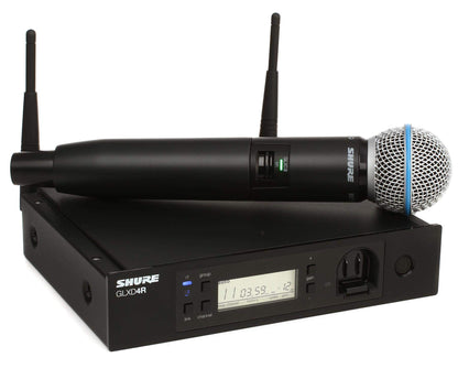 Shure GLXD24R/B58 Microphone System with GLXD4R Rack Mount Receiver and GLXD2 Handheld Transmitter with BETA58A Vocal Mic Capsule