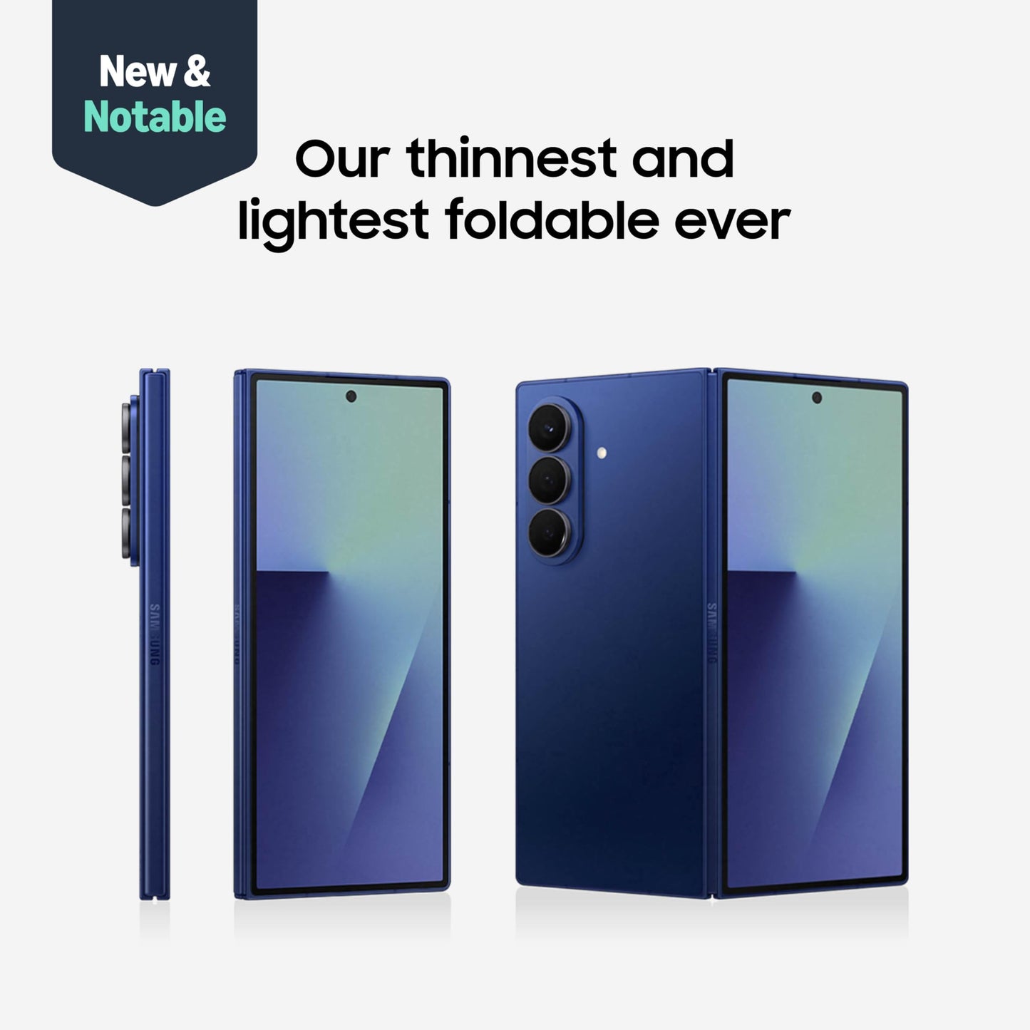 Samsung Galaxy Z Fold7 Cell Phone + Gift Card, 256GB AI Smartphone, Unlocked Android, AI Photo Edits, Large Screen, Long Battery Life, 2025, US 1 Yr Manufacturer Warranty, Blue Shadow
