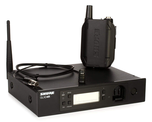 Shure GLXD14R/85 Microphone System for Presenters with GLXD4R Rack Mount Receiver, GLXD1 Bodypack Transmitter and WL185 Cardioid Lavalier Mic