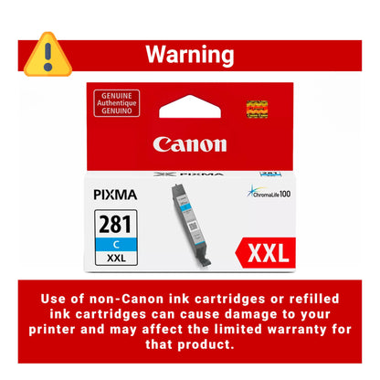 Canon CLI-281 XXL Genuine Cyan Ink Tank, Compatible with TR8520, TS9120,TS8120, TS6120, TS9521C/a, TS9520/a, TS8220, TS6220, TS8320, TS6320, TS702/a, and TR8620/a Series Printers