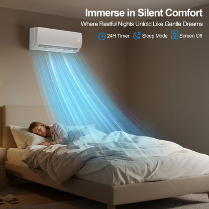 Mountman 12000 BTU Mini Split AC/Heating System,19 SEER2 110/120V Energy Efficient Ductless Inverter System,Cools Up to 750 Sq.Ft with Pre-Charged Condenser,Heat Pump & Installation Kits