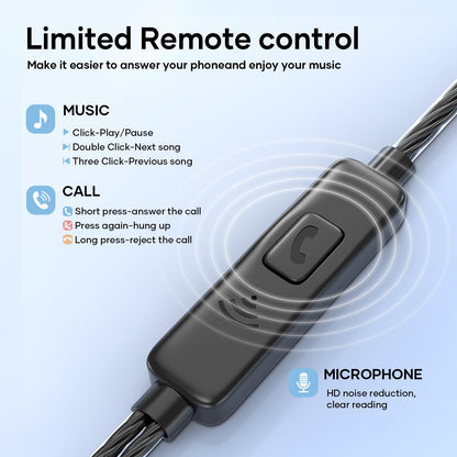 Wired Earbuds with Microphone 5 Pack, in-Ear Headphones with Heavy Bass, High Sound Quality Earphones Compatible with iPad, Laptop, MP3, Android Smartphones, Fits All 3.5mm Jack Device