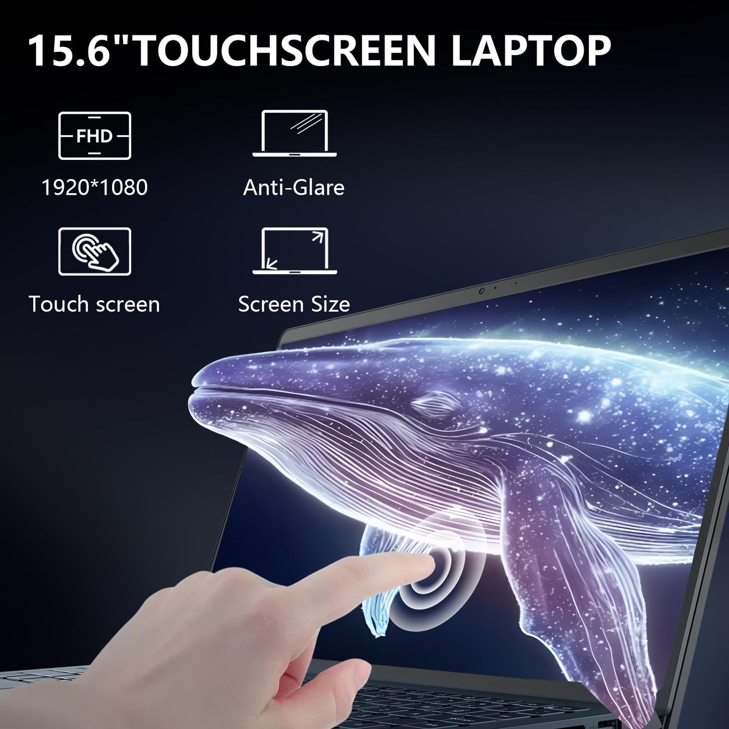 Dell Touchscreen Laptop Computer, Inspiron 15 for College Home Study and Business, Intel i5-1334U (Beat i7-1250U), 15.6" FHD, WiFi 6, Windows 11 Pro S, Type C to RJ45 Cable (32GB RAM, 1TB PCIe SSD)