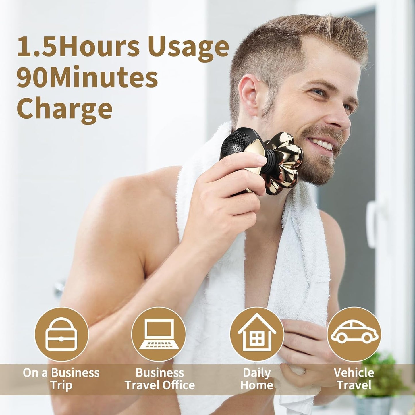 SHPAVVER Head Shavers for Bald Men: 5-in-1 Electric Razor - IPX7 Waterproof Shaving Grooming Kit for Balder - Turbo Speed & Precision Blades