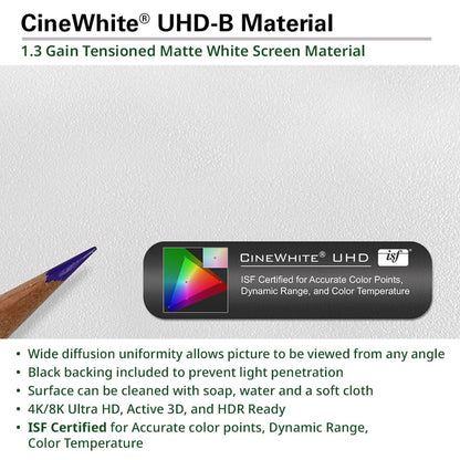 Elite Screens Sable Frame B2 Series 150-Inch Fixed Frame Projector Screen, 16:9 Ultra HD 4K/8K & Active 3D Ready, ISF Certified CineWhite UHD-B Material, Home Theater UST Projection Screens, SB150WH2