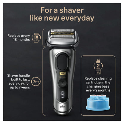 Braun Series 9 PRO+ Electric Shaver, Shaving Kit with 5 Pro Shave Elements and ProComfort Head, SmartCare Center